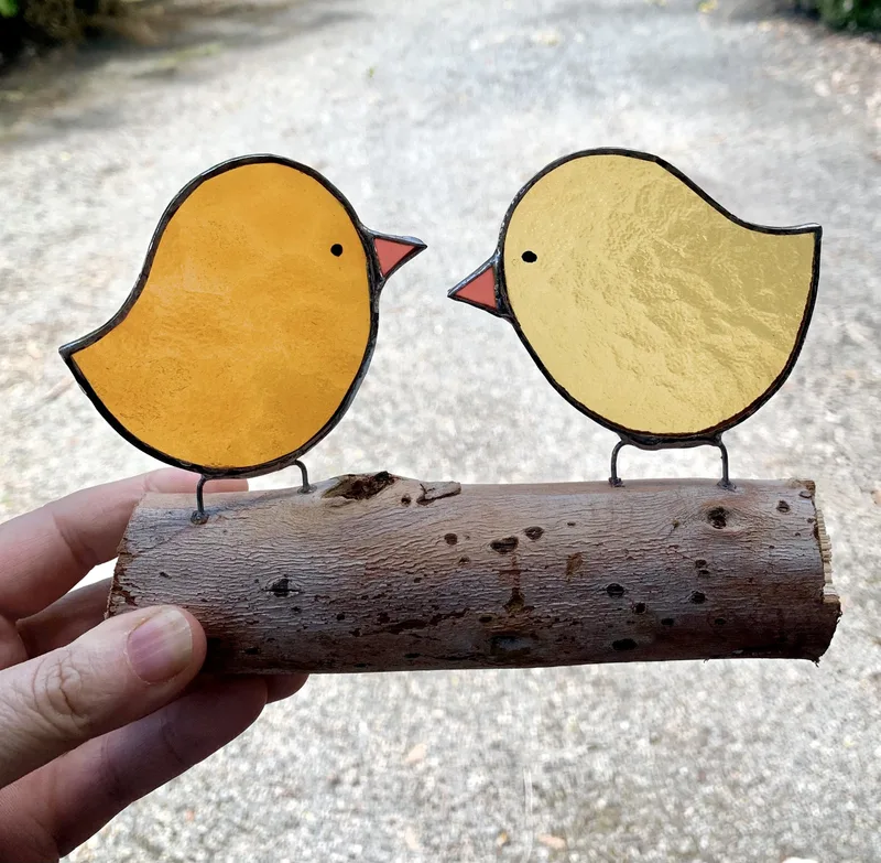 Chicks on logs
